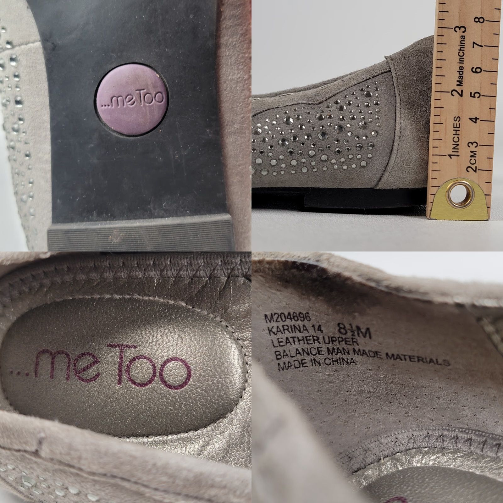 Vintage ME TOO Flat Womens Leather Silver / Gray 8.5 Shoes Women Flats Silver Leather 8.5 Womens Size 8.5 Size US 9 / IT 39 - 8 Thumbnail