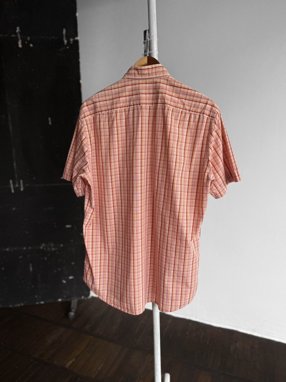 Hugo Boss Hugo Boss Mens Checkered Short Sleeve Button Down Shirt Size US M / EU 48-50 / 2 - 2 Thumbnail
