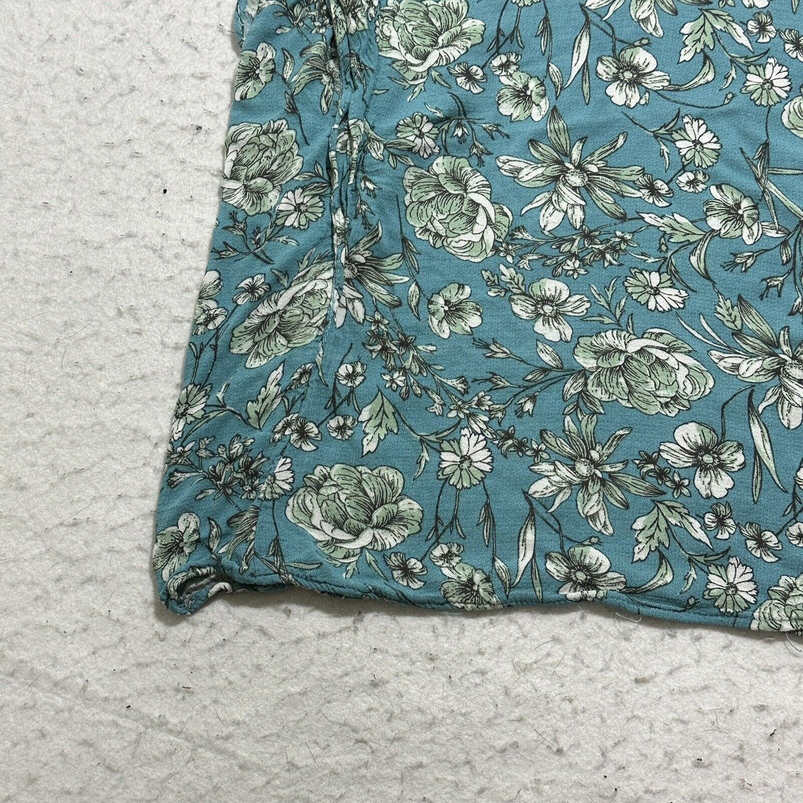 Rachel Zoe Rachel Zoe Medium Floral Teal Blue Ruffle Peasant Blouse Top Size M / US 6-8 / IT 42-44 - 6 Thumbnail