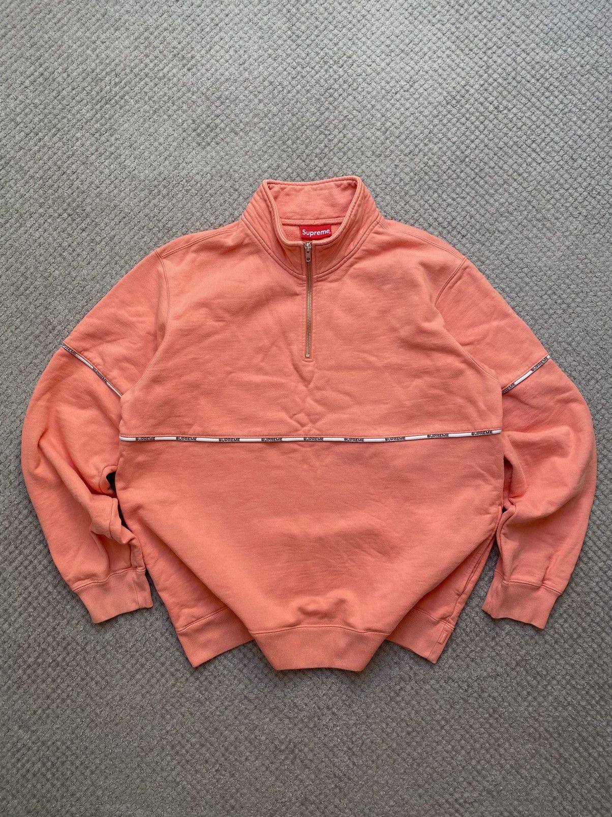 Supreme Logo Piping Half-Zip Sweatshirt