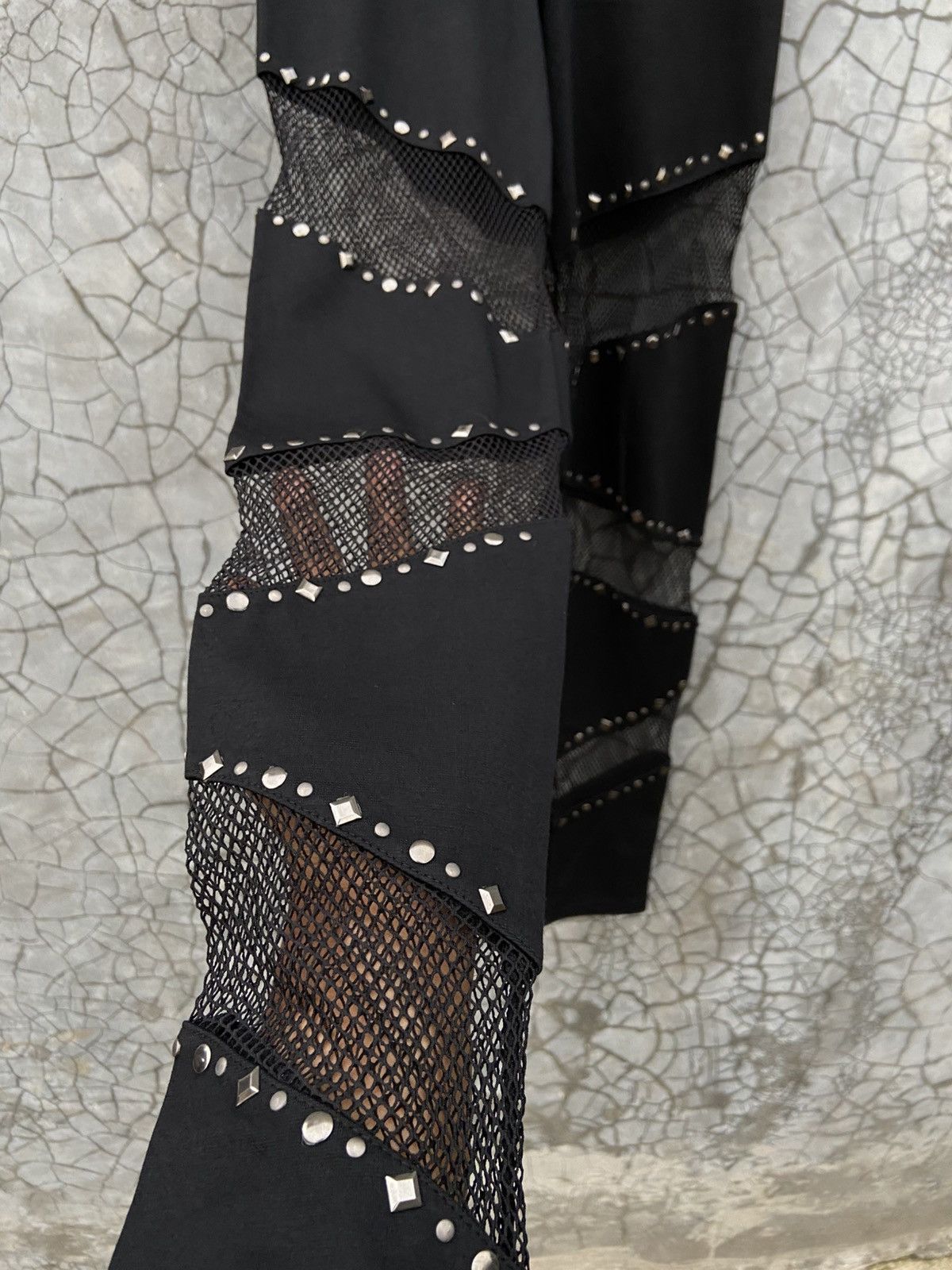 If Six Was Nine × KMRii × Le Grande Bleu (L.G.B.) Vintage Ghost Of Harlem Punk Rock Gothic Mesh Studd Legging Size US 32 / EU 48 - 5 Thumbnail