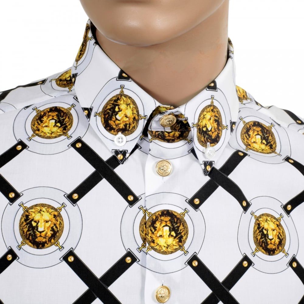 Versus Versace Vintage Versus Versace Lion Head Belt Full Print Shirt Size US M / EU 48-50 / 2 - 4 Thumbnail