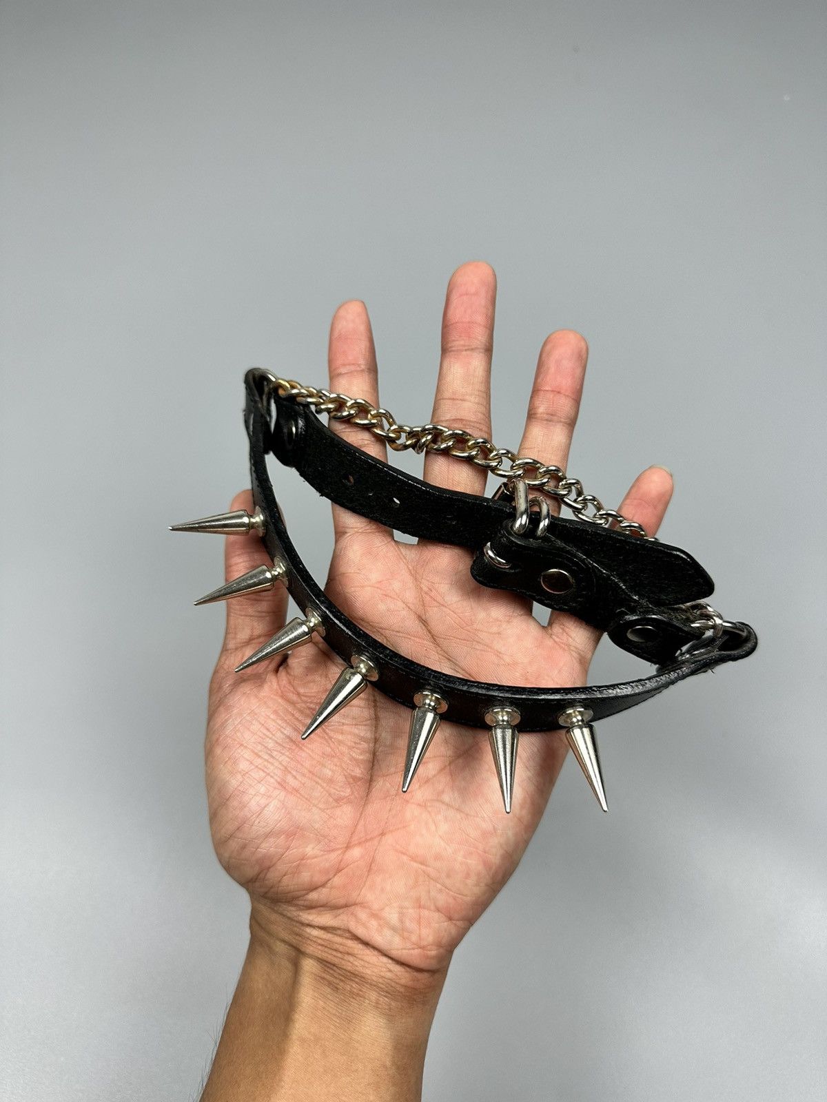 If Six Was Nine × Seditionaries 🔥Rare🔥Punk Gothic Spike Satan 666 Leather Necklace Size ONE SIZE - 8 Thumbnail