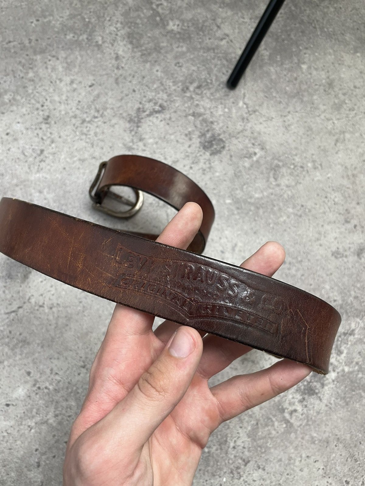 Leather Vintage Levi’s leather belt big logo Oldmoney Made in Italy Size ONE SIZE - 3 Thumbnail