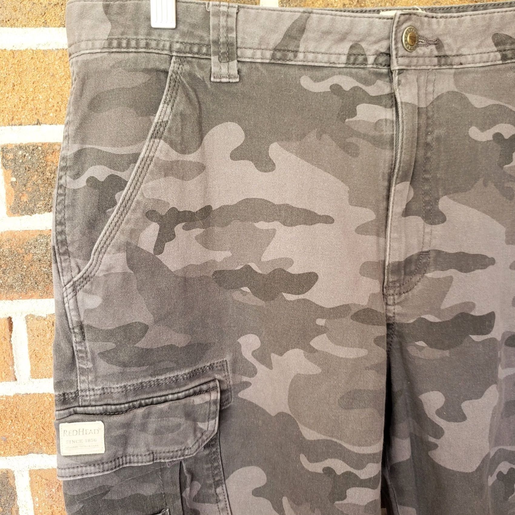 Vintage Red Head Mens Cargo Shorts Black Gray Stonewashed Camouflage Size 36x9 Size US 36 / EU 52 - 2 Thumbnail