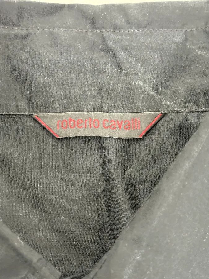 Roberto Cavalli 2000s Roberto Cavalli Black Mafia Khaki Shirt Size US M / EU 48-50 / 2 - 9 Thumbnail
