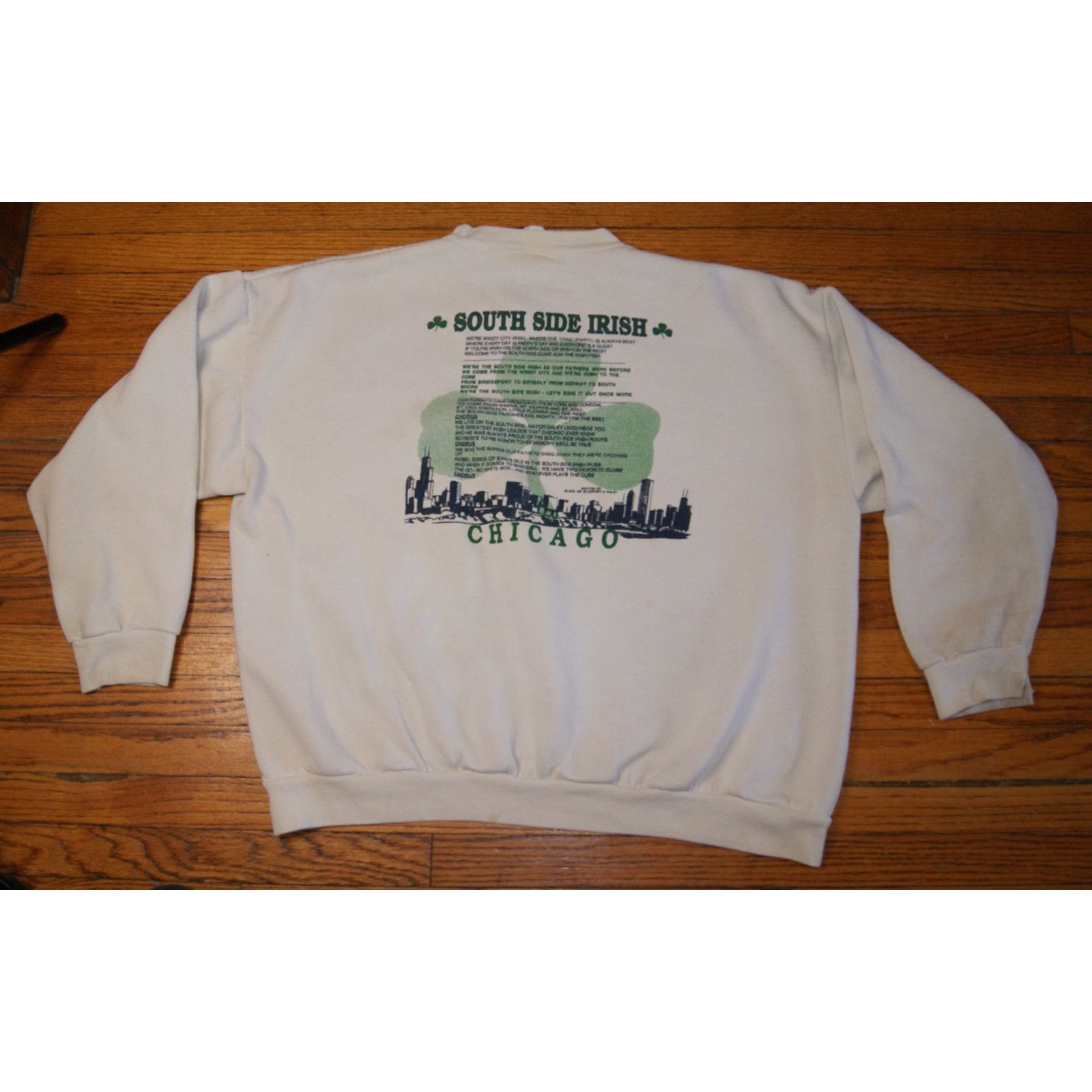 Vintage VTG 80s South Side Irish Chicago 2XL Sweatshirt Lyrics Black Size US XXL / EU 58 / 5 - 2 Thumbnail