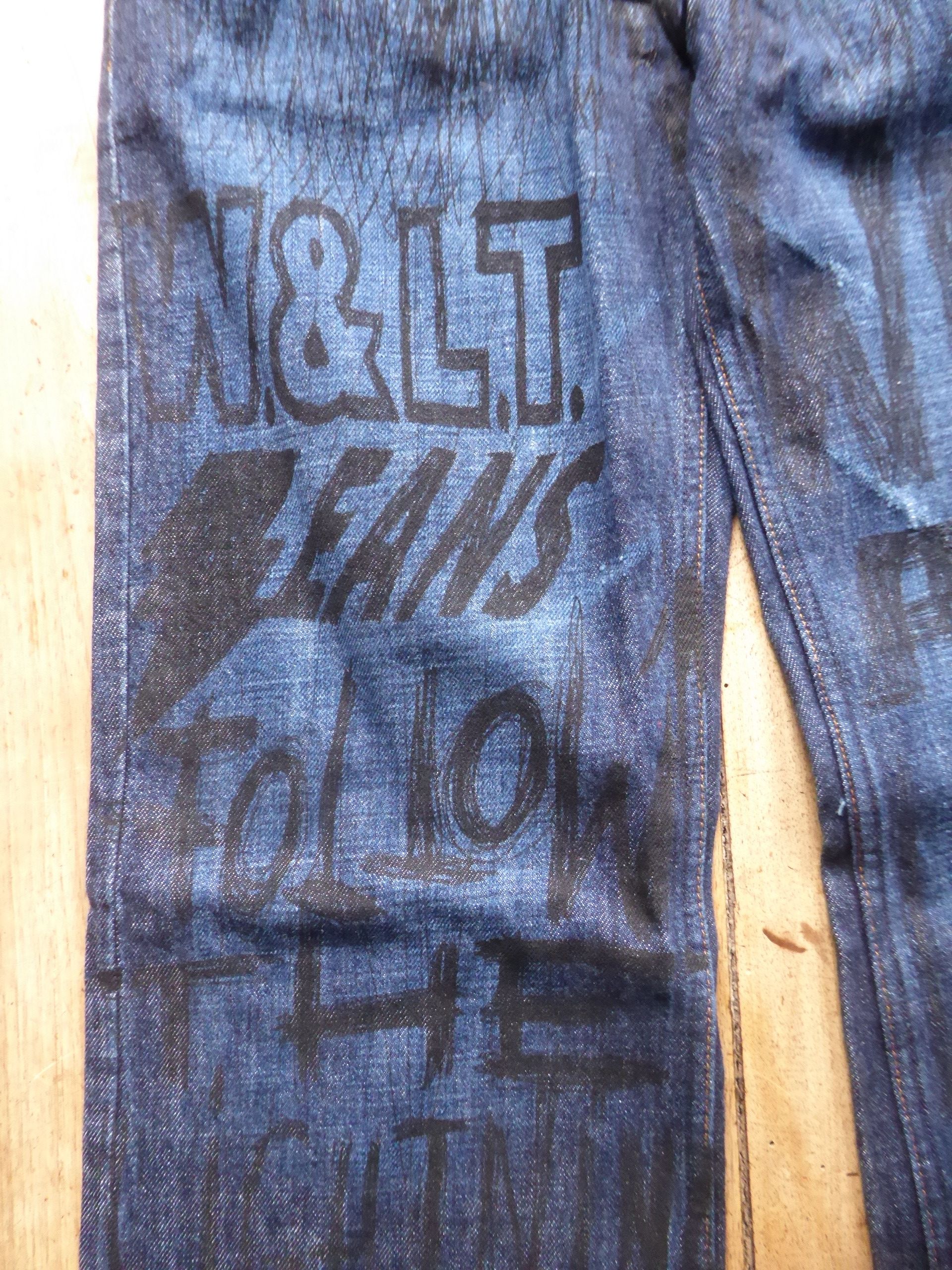 W&LT × Walter Van Beirendonck letter print denims Jeans Size US 32 / EU 48 - 1 Thumbnail
