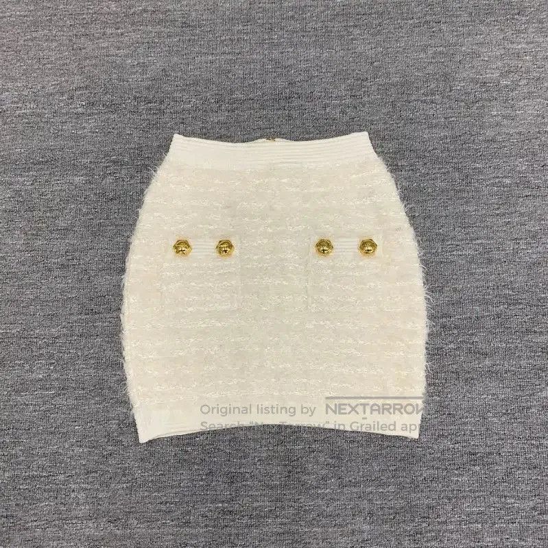 Balmain Balmain White Cotton Women's Skirt . Size 23" - 1 Thumbnail