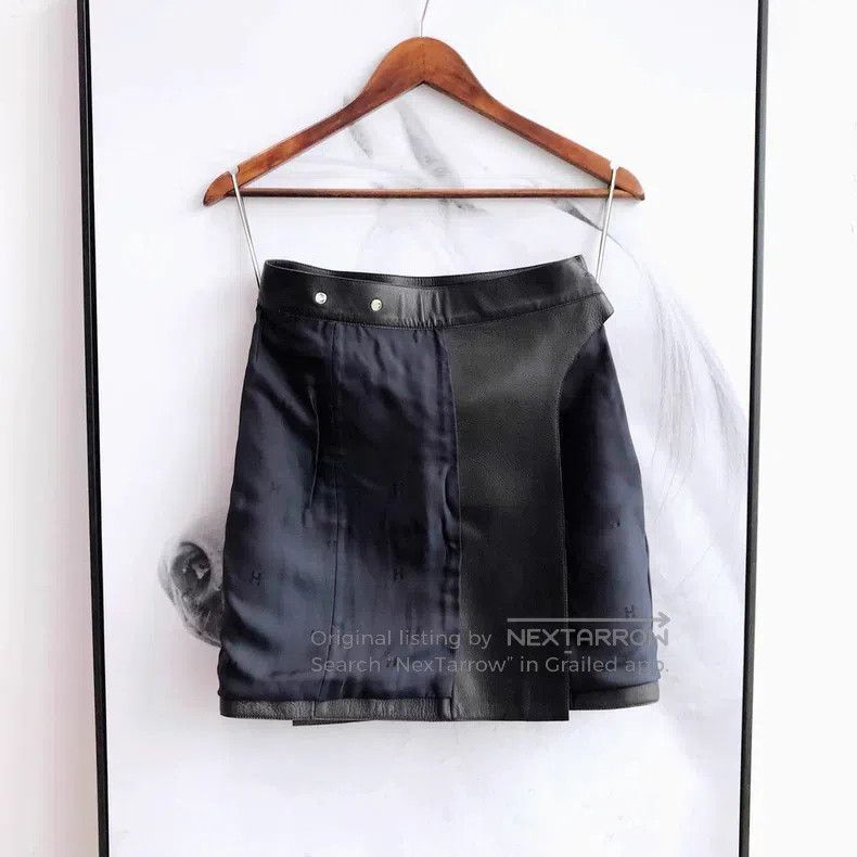 Hermes Hermes Black Leather Skirt Size 24" / US 00 / IT 34 - 2 Thumbnail