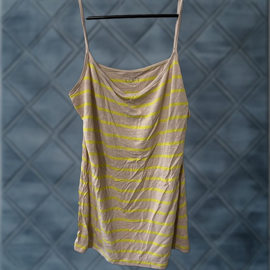 Ann Taylor VINTAGE Ann Taylor Striped Halter Tank Top Pink Yellow Size M Women Size M / US 6-8 / IT 42-44 - 1 Thumbnail