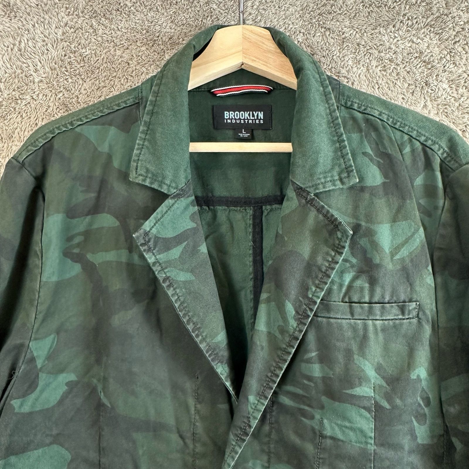 Brooklyn Industries Brooklyn Industries Green Camo Blazer Jacket L Large Cotton Size US L / EU 52-54 / 3 - 4 Thumbnail