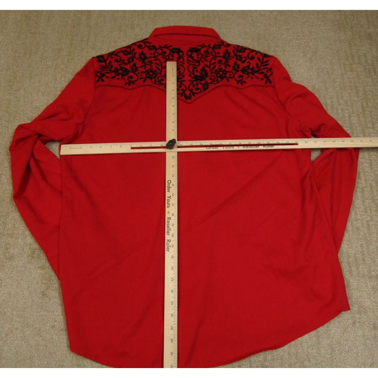 Vintage Larry Mahan Shirt Mens 2XL Red Western Pearl Snap Embroidered Smile Pocket Button-Up Casual Cowboy Western Mens Size US XXL / EU 58 / 5 - 5 Thumbnail