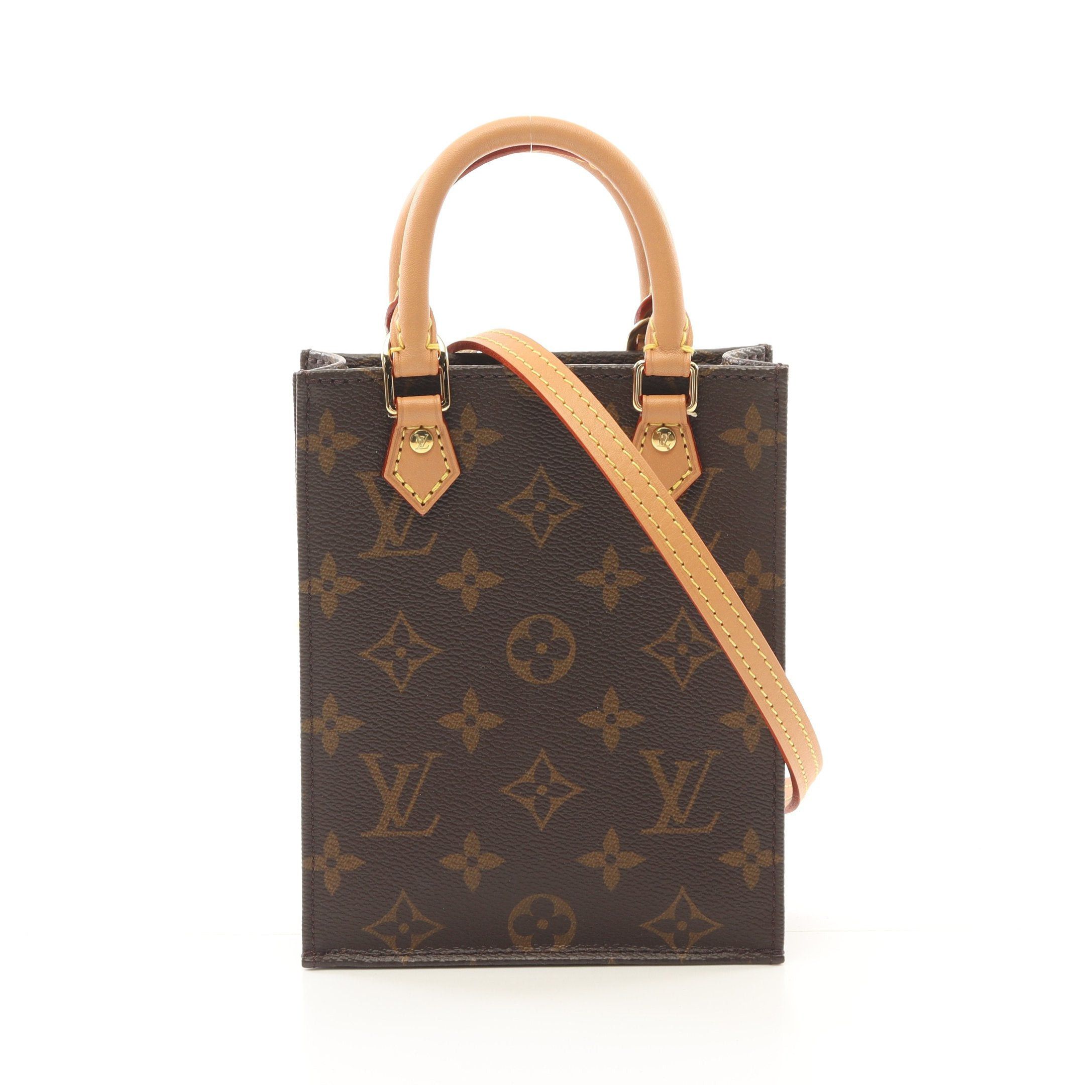 Louis Vuitton Louis Vuitton Petite Sac Plat Monogram Handbag Leather Brown Size ONE SIZE - 1 Thumbnail