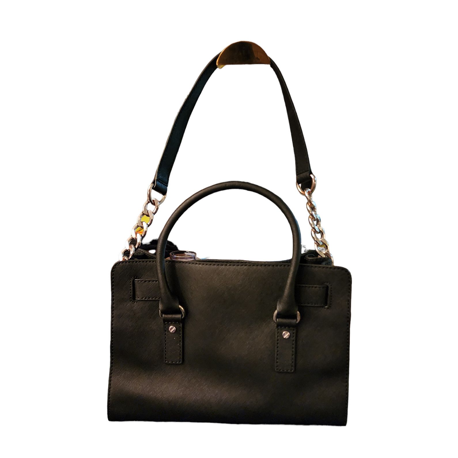 Michael Kors MICHAEL KORS HAMILTON LEATHER BLACK SATCHEL SHOULDER BAG Size ONE SIZE - 3 Thumbnail