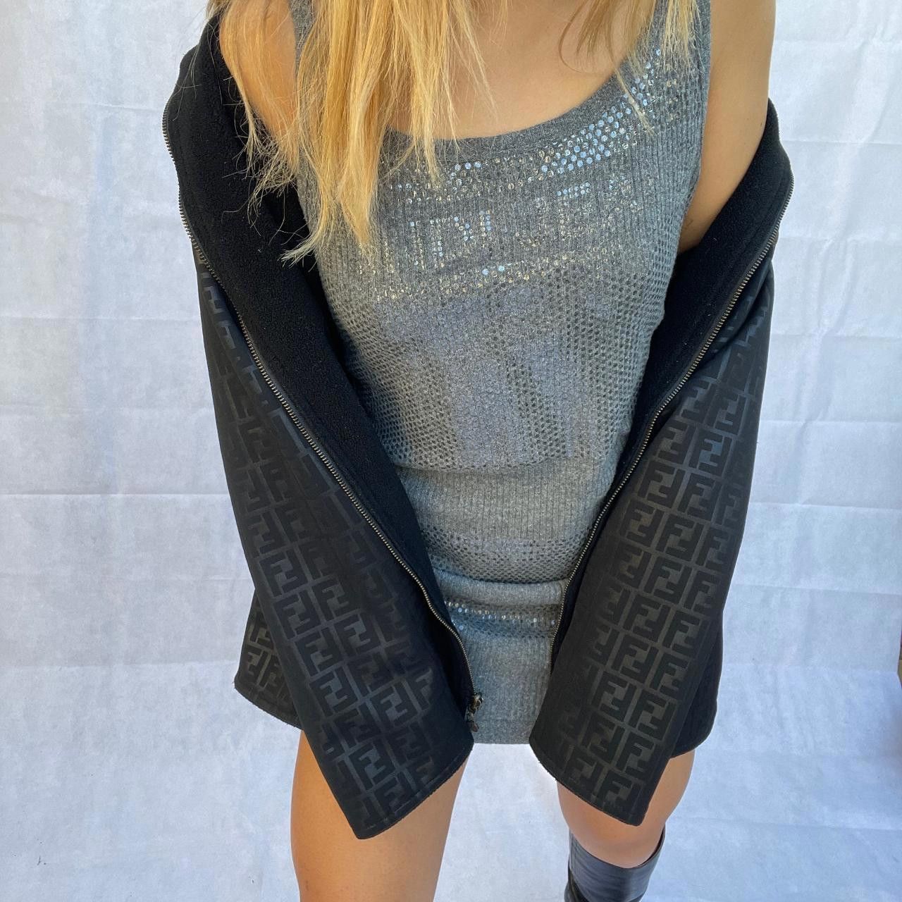 Fendi Fendi Sequin Logo Knit Mini Dress Size S / US 4 / IT 40 - 3 Thumbnail