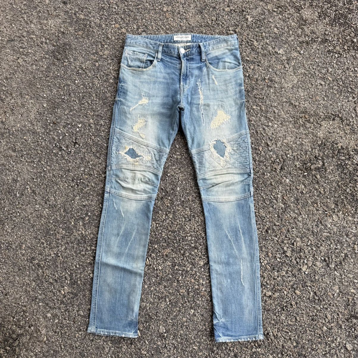 Vanquish VINTAGE VANQUISH SKINNY BIKER JEAN DENIM PANTS Size US 31 - 1 Thumbnail