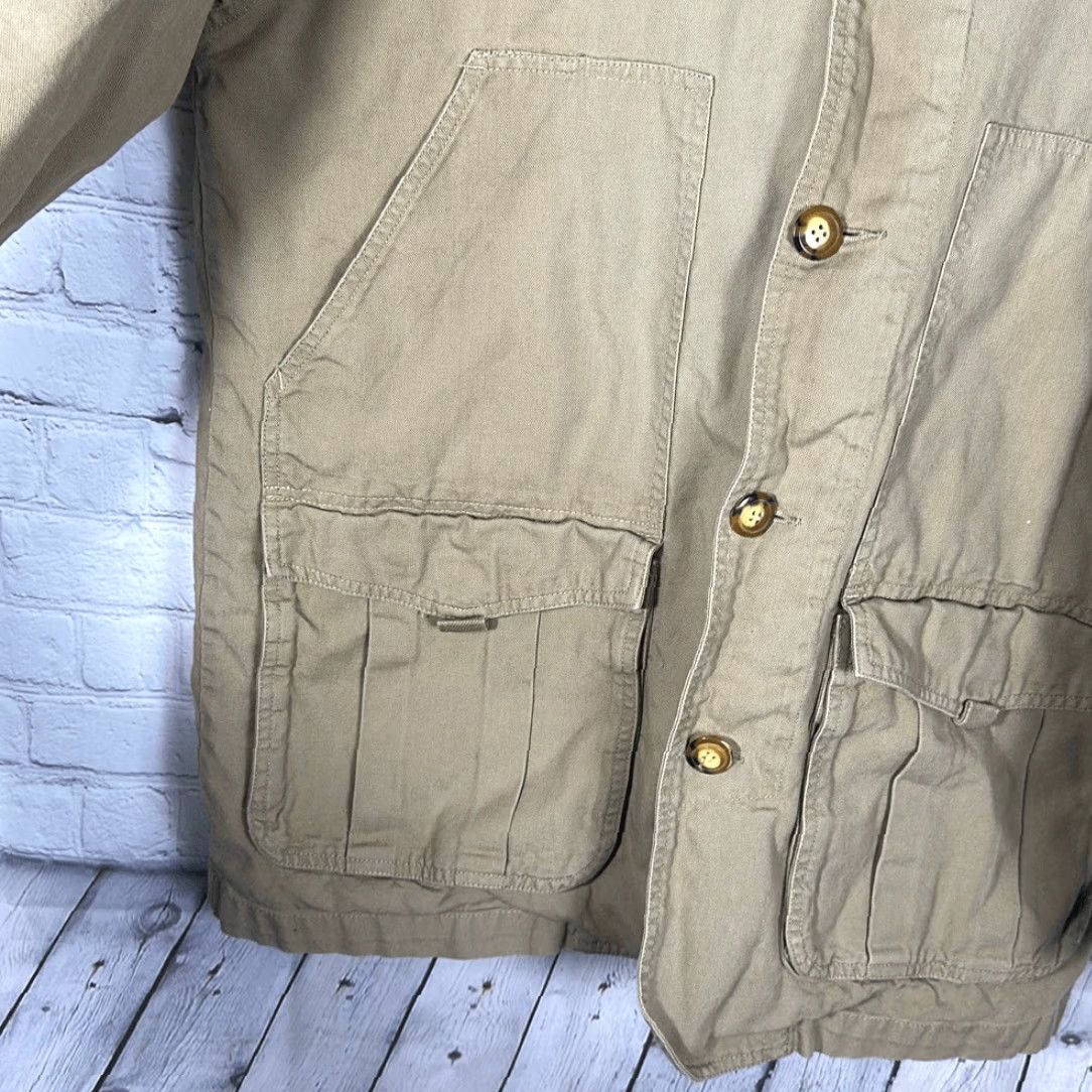 Vintage VINTAGE Sunny’s Basix Mens Canvas Insulated Barn Chore Coat Jacket Size Small S Tan Red Flannel Leather Collar Anorak Shirt Mens Size US S / EU 44-46 / 1 - 4 Thumbnail