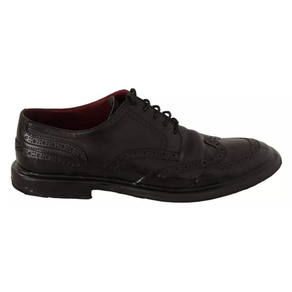Dolce & Gabbana Dolce & Gabbana Black Leather Brogue Oxford Dress Shoes Size US 9 / EU 42 - 4 Thumbnail