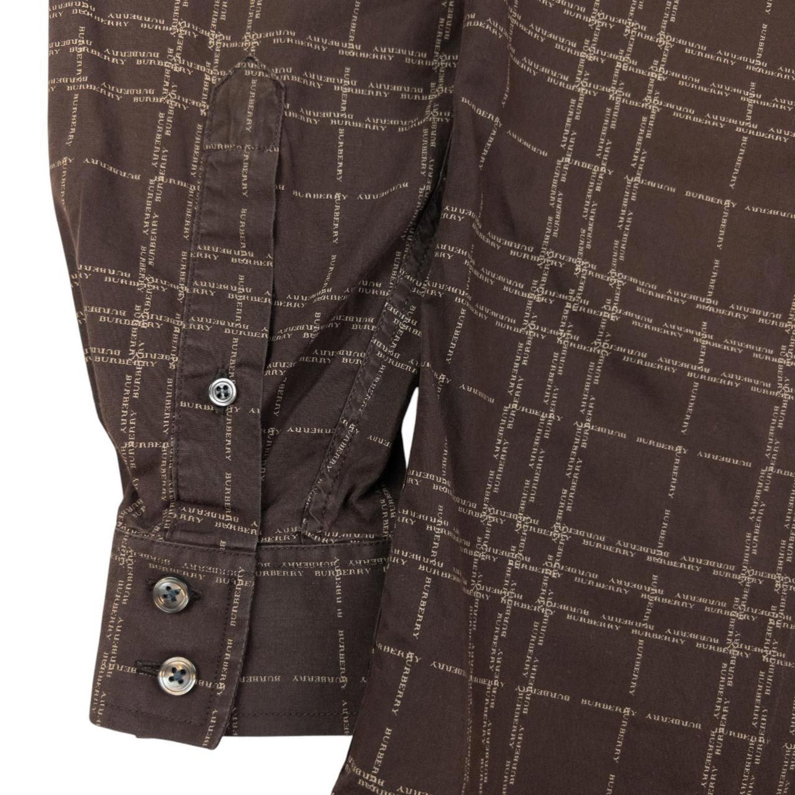 Vintage Burberry Nova Check Monogram Button Up Shirt Size M