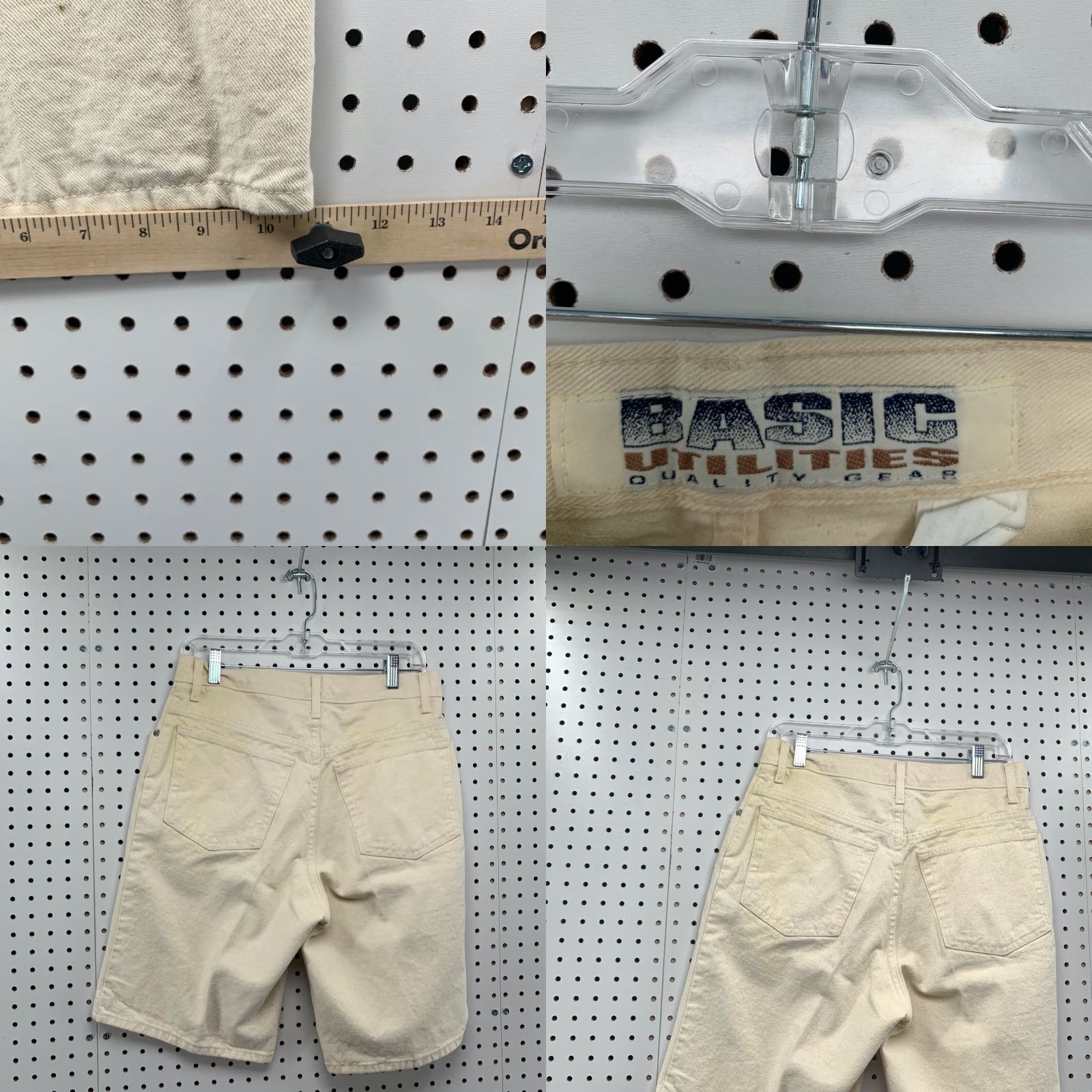 Denime VINTAGE Basic Utilities Denim Shorts Mens 32 Beige Inseam 11 30 in Waist Flat Front Pockets Regular Fit Summer Mens Beige Denim Shorts Size US 32 / EU 48 - 9 Thumbnail