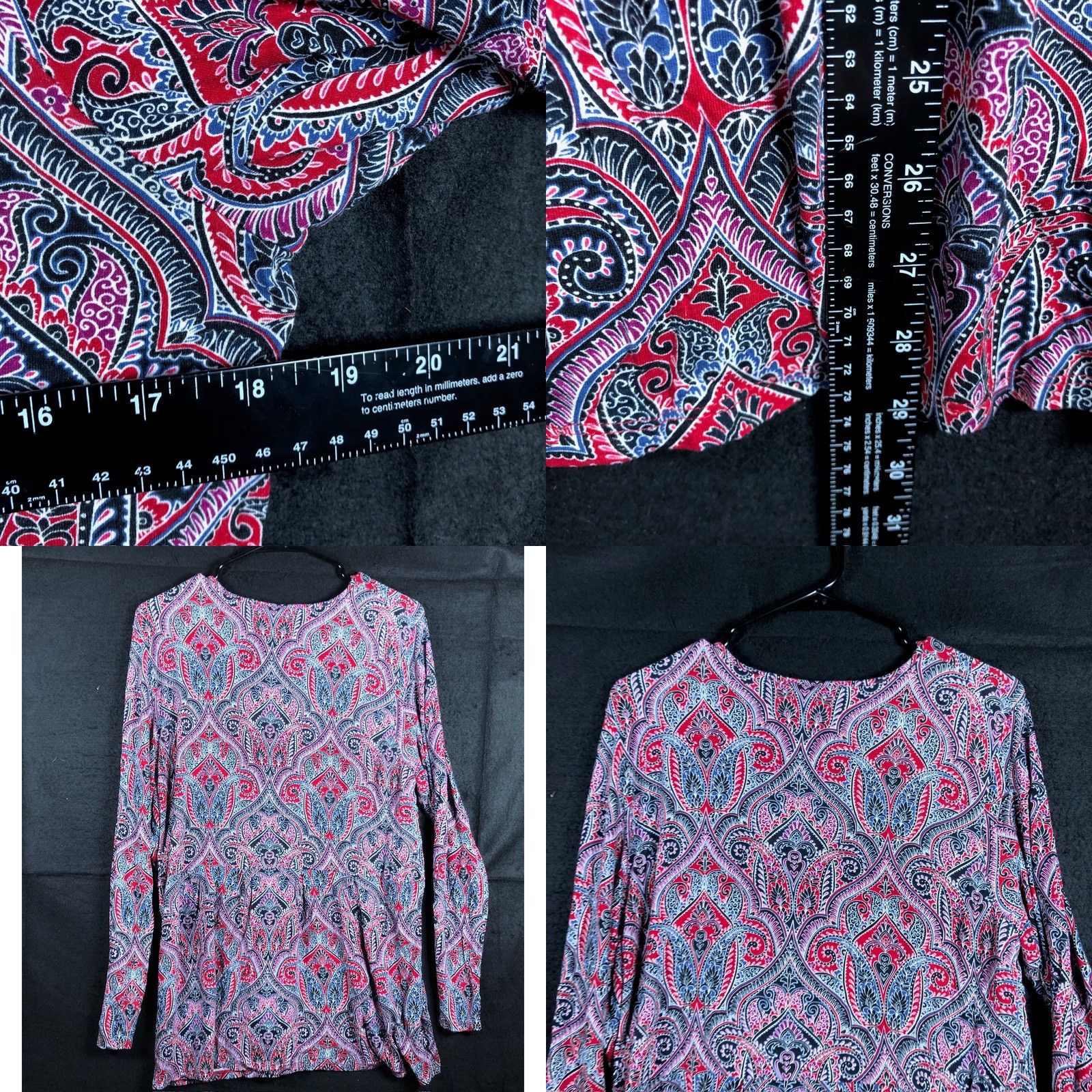 J. Jill J. Jill Blouse Tunic Long Sleeve Multicolored Wearever Collection L Blue Casual Workwear Women Shirt Printed Knit Jersey Stretch Maglother Size L / US 10 / IT 46 - 8 Thumbnail