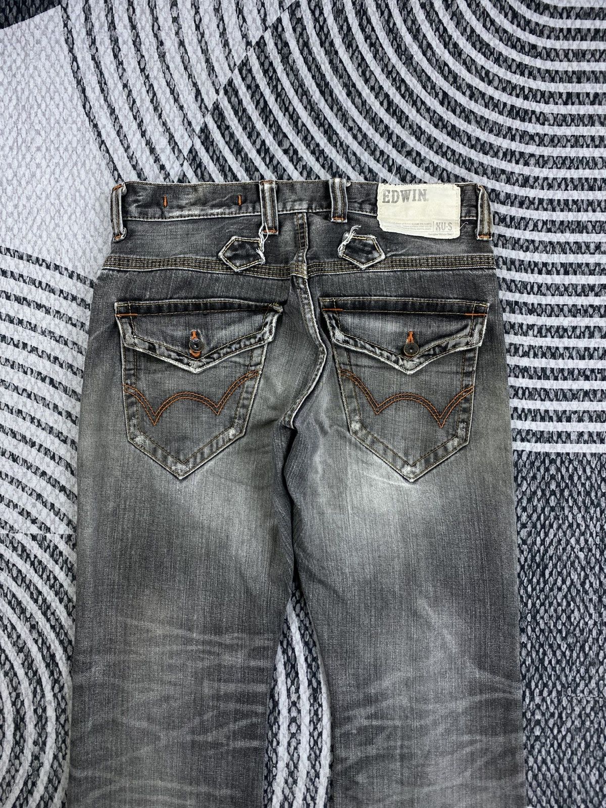 Edwin Vintage Edwin Wash Grey Distressed Denim Pants Size US 35 - 9 Thumbnail
