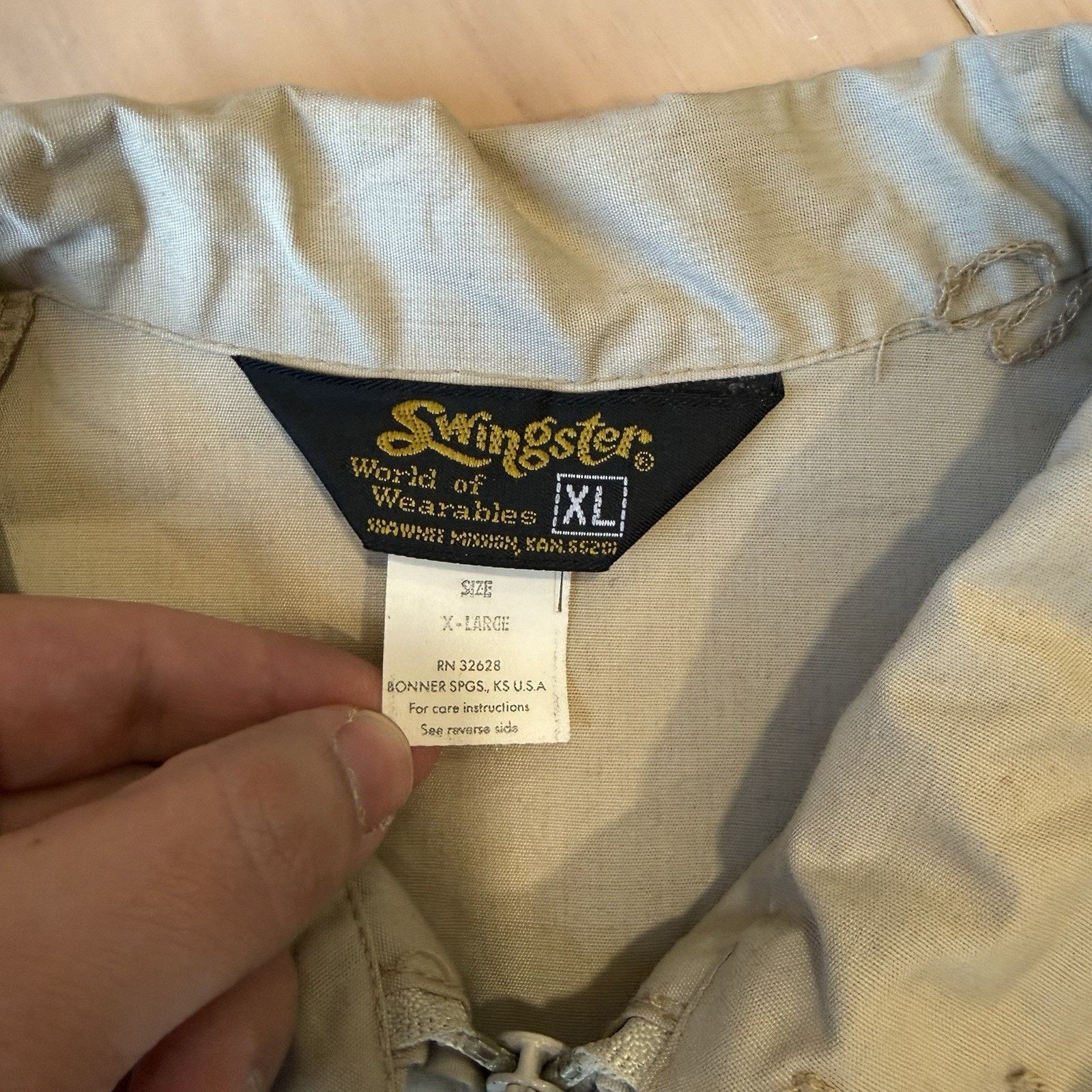 Swingster Vintage Swingster Jacket XL Khaki Full Zip 80s Made in USA Size US XL / EU 56 / 4 - 7 Thumbnail