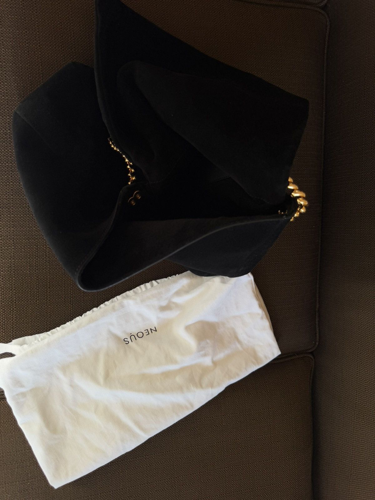 NEOUS Black Suede Orbit Bag