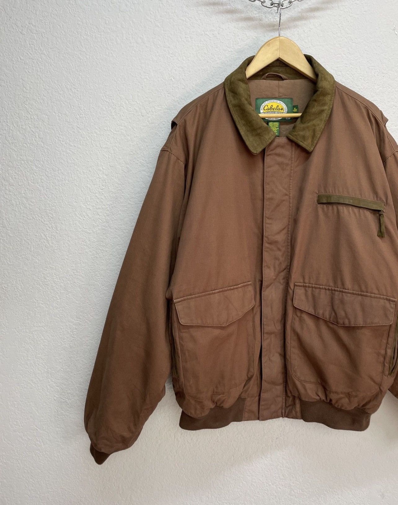 Schott Vintage y2k Avirex Vibe Cabelas Brown Nylon Leather Jacket Size US XL / EU 56 / 4 - 6 Thumbnail