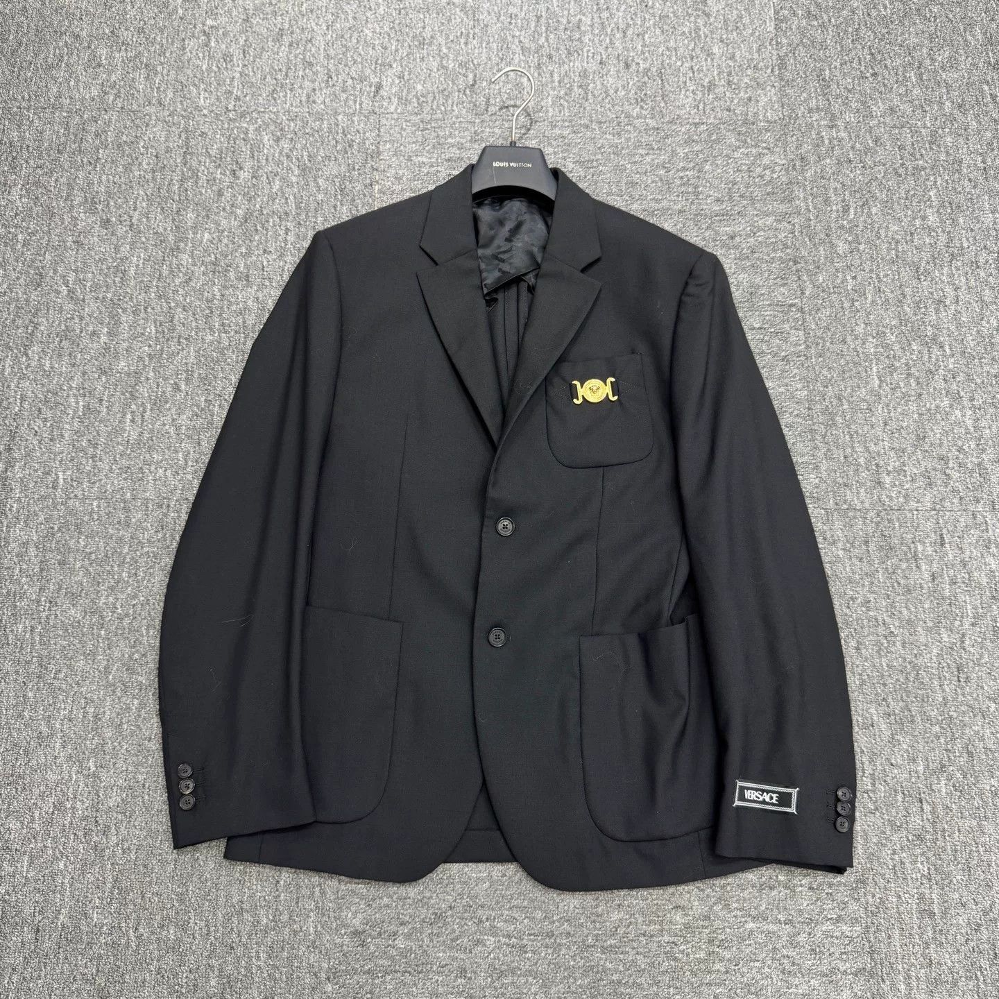 Versace versace black wool suit jacket Size US L / EU 52-54 / 3 - 1 Thumbnail