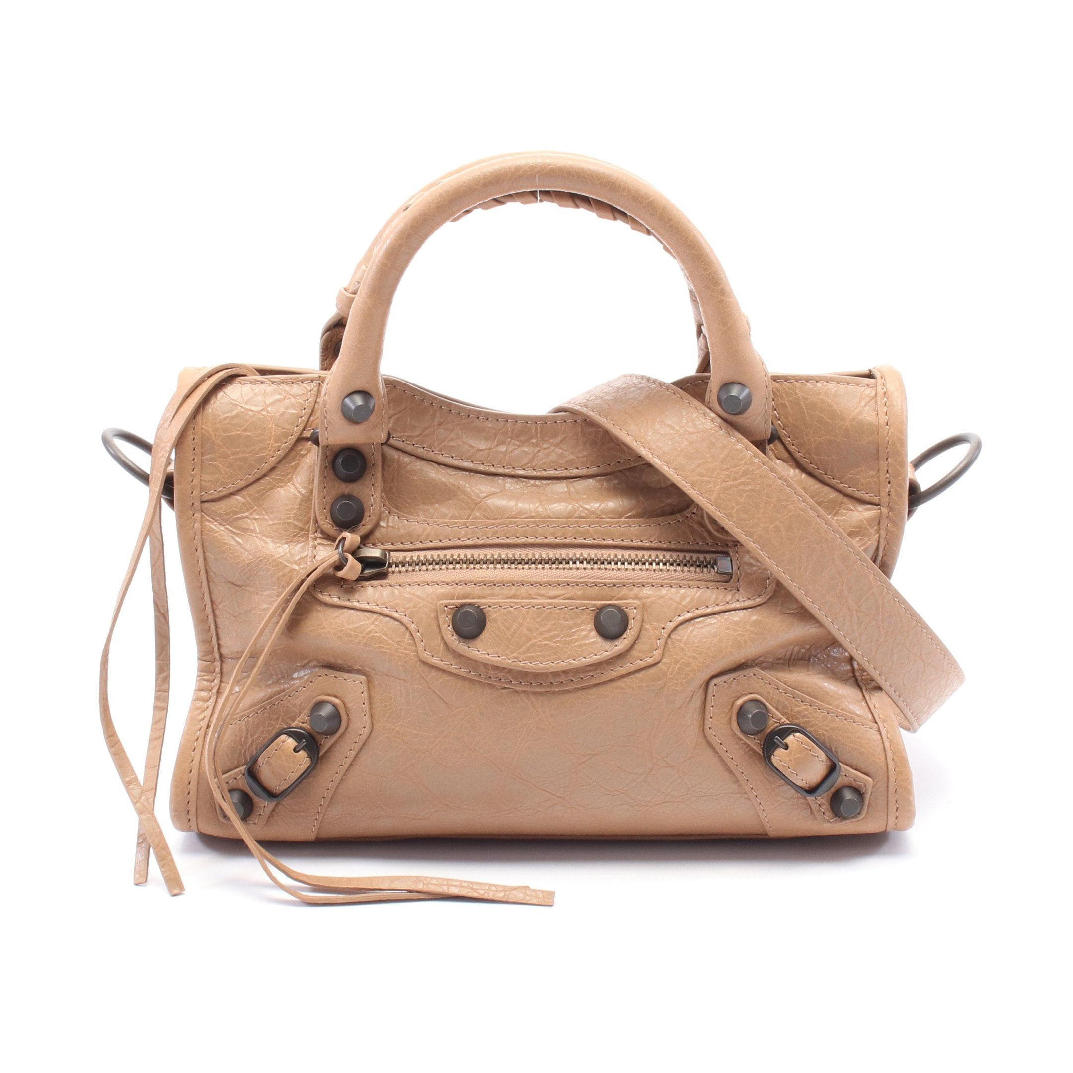 Balenciaga Balenciaga Le City Mini Handbag Leather Light Brown Size ONE SIZE - 1 Thumbnail