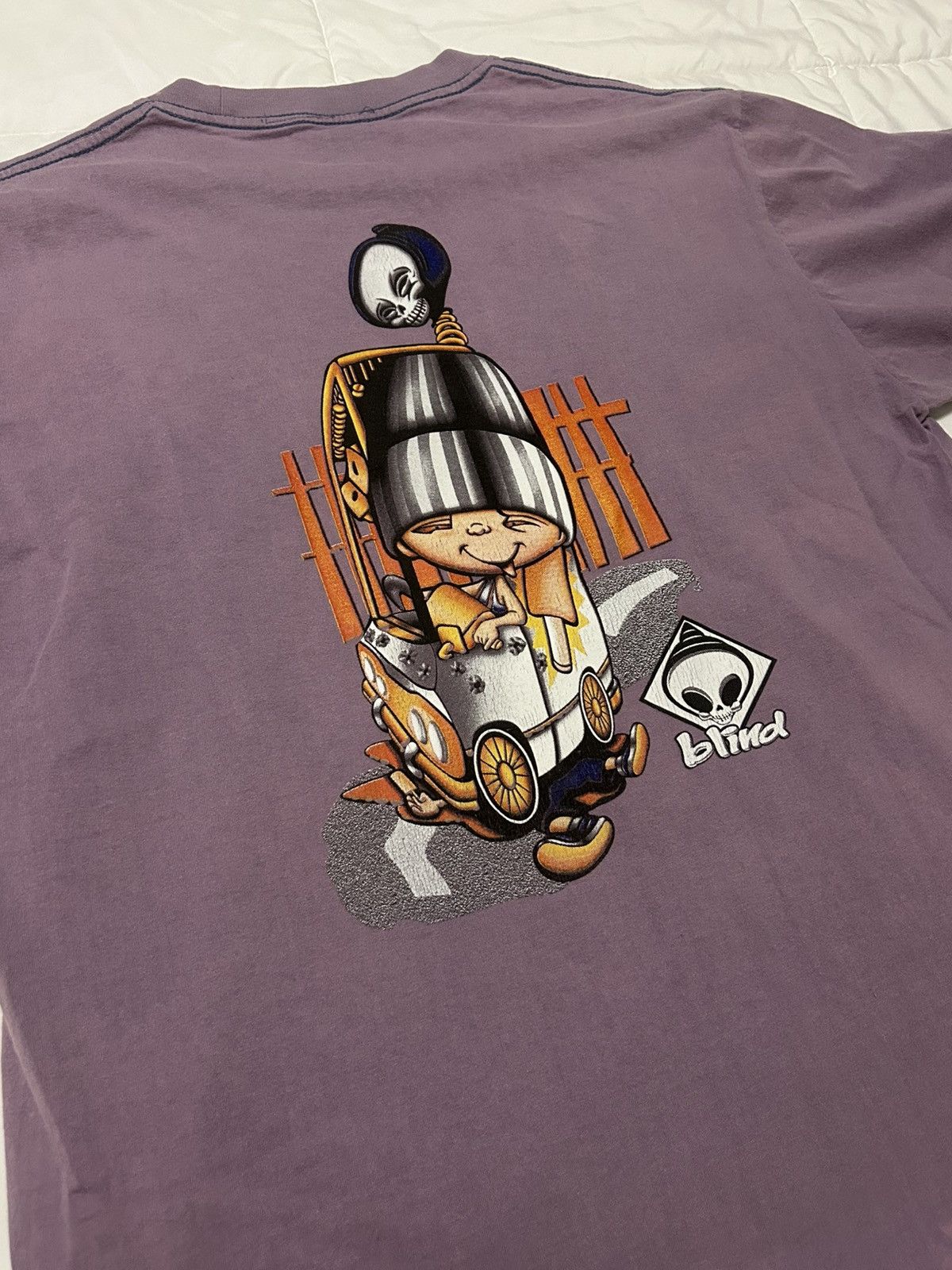 Blind Skateboards Vintage Blind Skateboards Reaper Purple Fader Graphic Tee Size US L / EU 52-54 / 3 - 2 Thumbnail