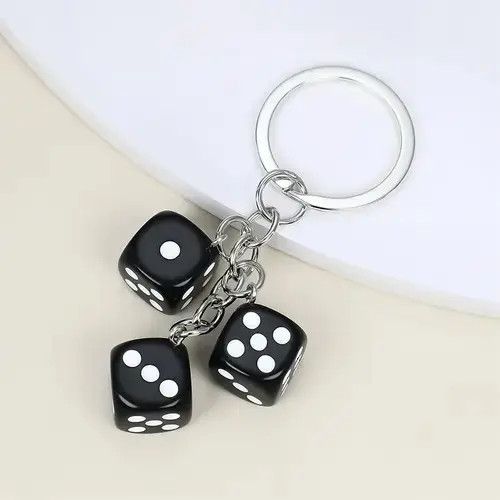Vintage Black Dice Pendant Keychain Size ONE SIZE - 1 Thumbnail