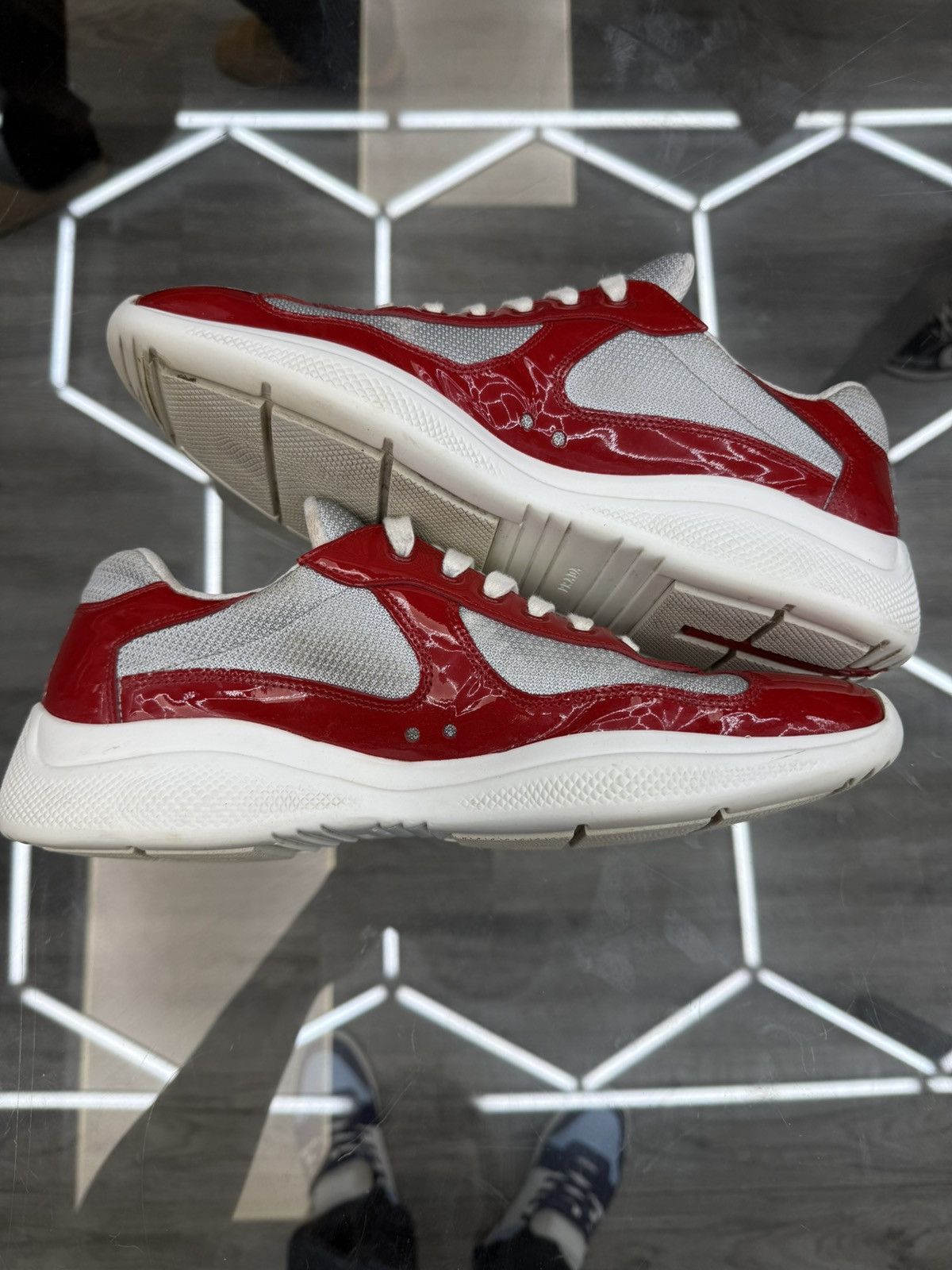 Prada Prada Cup Sneakers - Red / Grey Size US 10 / EU 43 - 3 Thumbnail