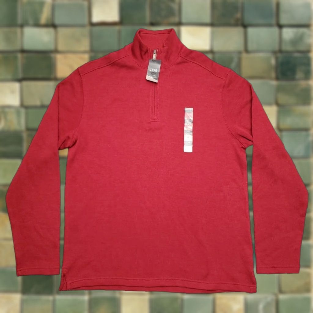 Joseph Abboud VINTAGE Joseph Abboud Sweater Men M Red Cotton Blend 1/4 Zip Mock Neck Pullover NEW Size US M / EU 48-50 / 2 - 1 Thumbnail