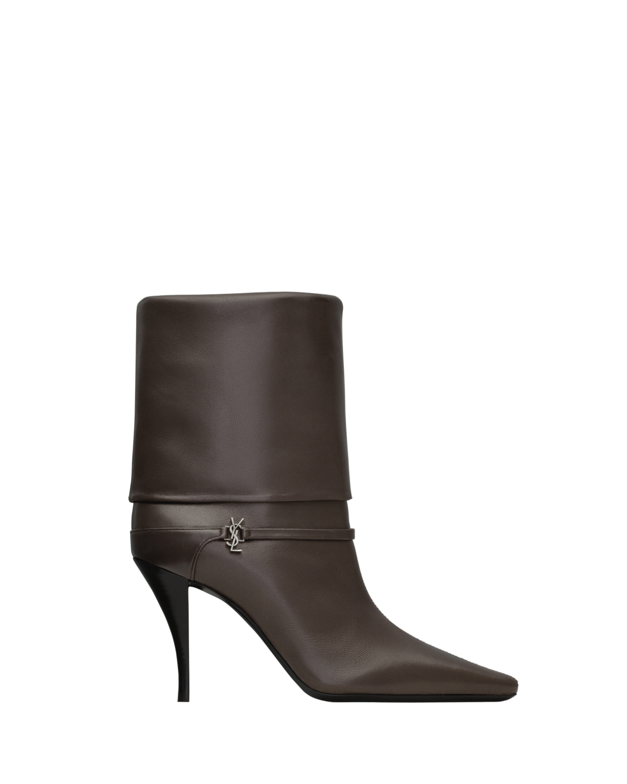 SAINT LAURENT Niki 90mm Brown Leather Boots New