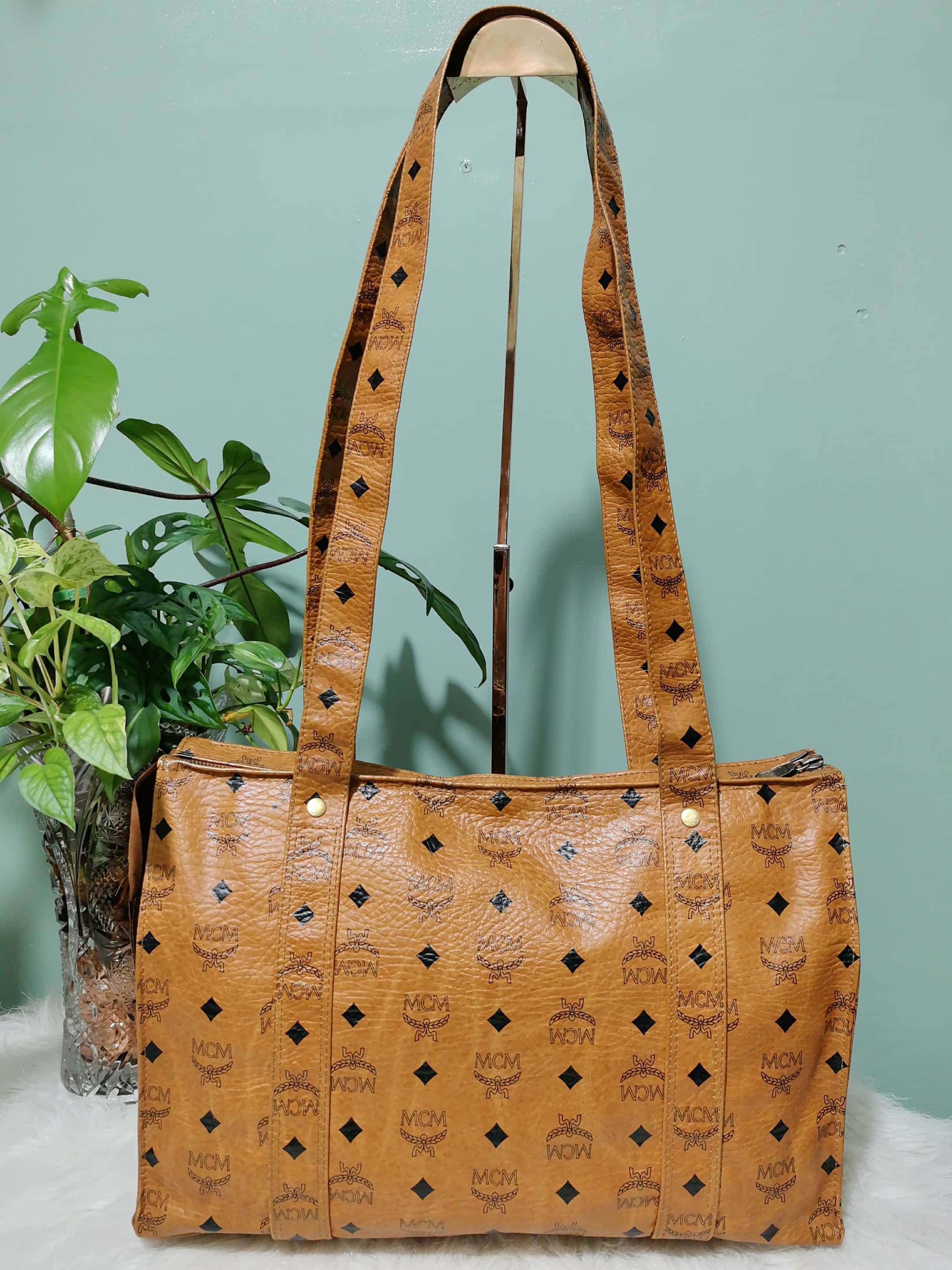 MCM VINTAGE MCM COGNAC VISETOS SHOPPER TOTE MADE in GERMANY Size ONE SIZE - 11 Thumbnail