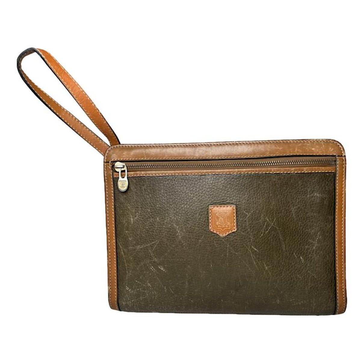 Celine Triomphe Vintage Brown Leather Clutch Bag Size ONE SIZE - 1 Thumbnail