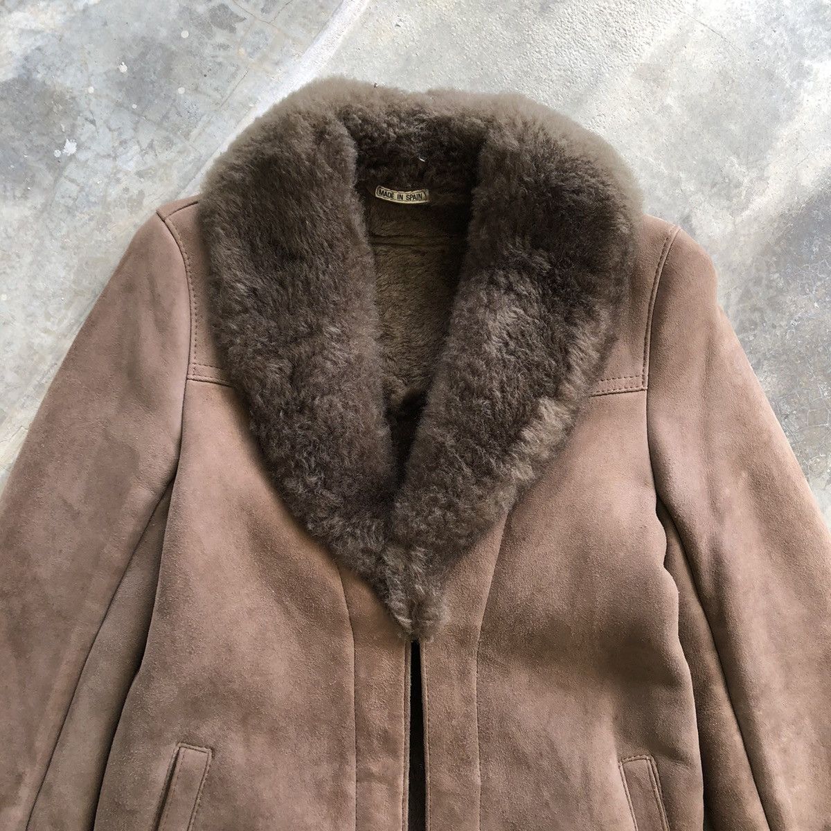 Other Vintage Brand Sheepskin Faux Fur Brown Triacetate Clip Coat Size US XS / EU 42 / 0 - 3 Thumbnail