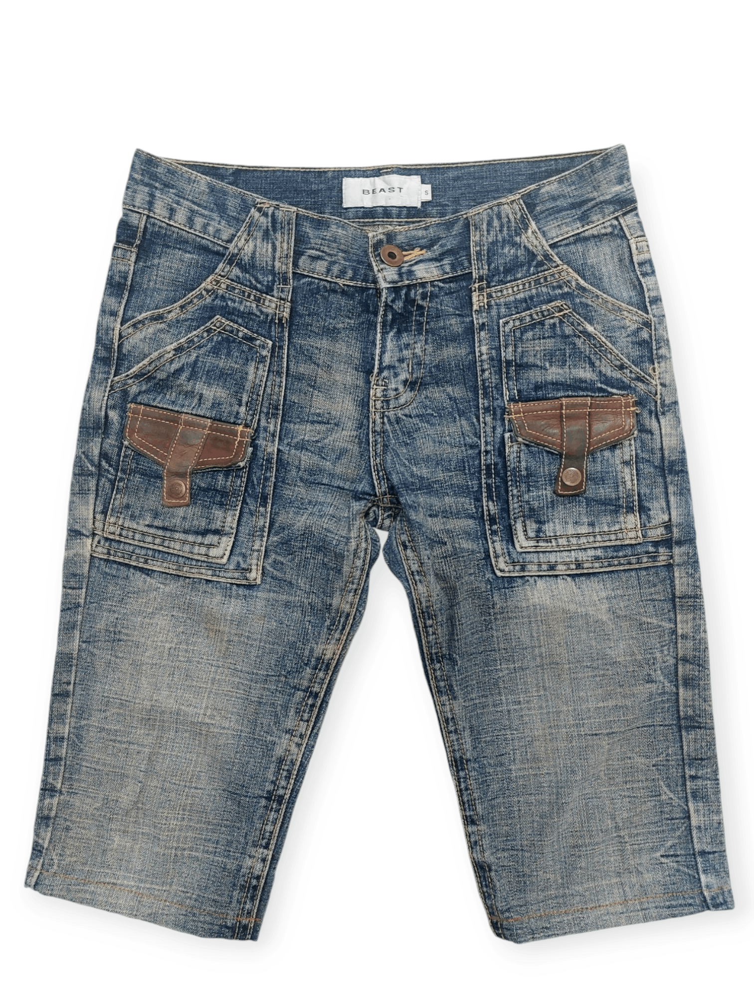 Japanese Brand Beast Leather Strip Multipocket Short Pant Size US 30 / EU 46 - 3 Thumbnail