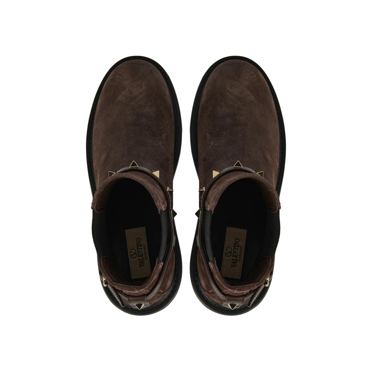 Valentino os11x0126 Beatle Rockstud Suede Chelsea Boots in Brown Size US 8 / IT 38 - 4 Thumbnail