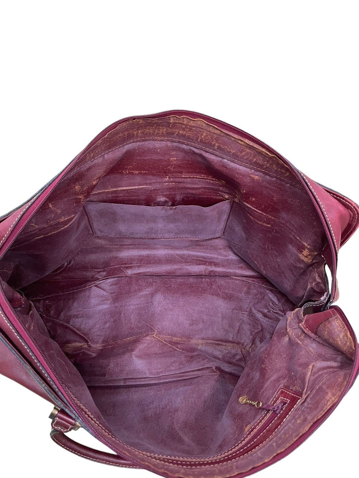 Vtg Full Leather Patina Duffel Bag Quarter Japan 1🟩
