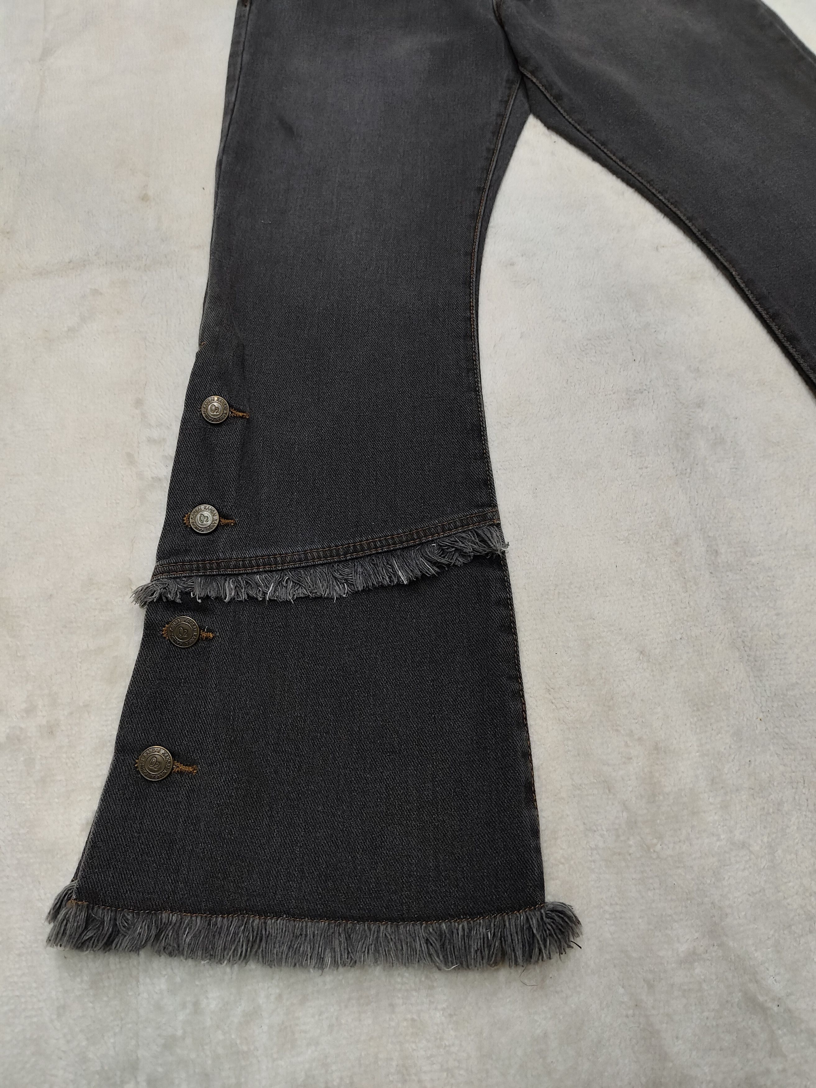 Kansai Yamamoto RARE 🇯🇵 Vtg Kansai O2 Raw Hem Flare Jeans Size 27" / US 4 / IT 40 - 4 Thumbnail
