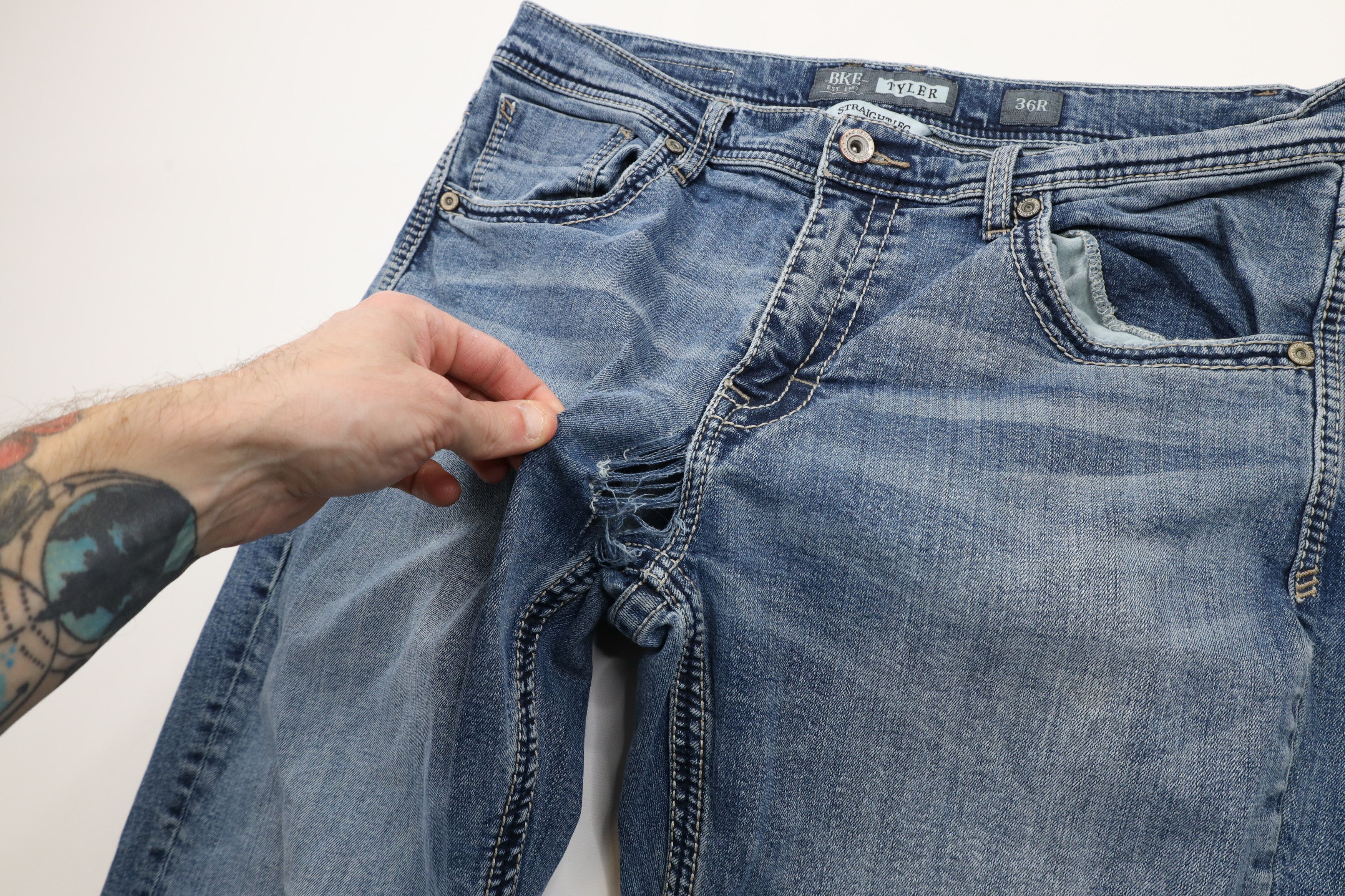 BKE × Vintage Buckle BKE Thick Stitch Tyler Straight Leg Denim Jeans AS IS Size US 36 / EU 52 - 6 Thumbnail