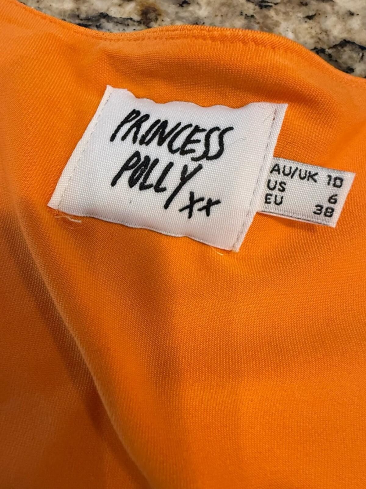 Other Princess Polly orange crop top ruching long sleeves SZ 6 Size M / US 6-8 / IT 42-44 - 5 Thumbnail