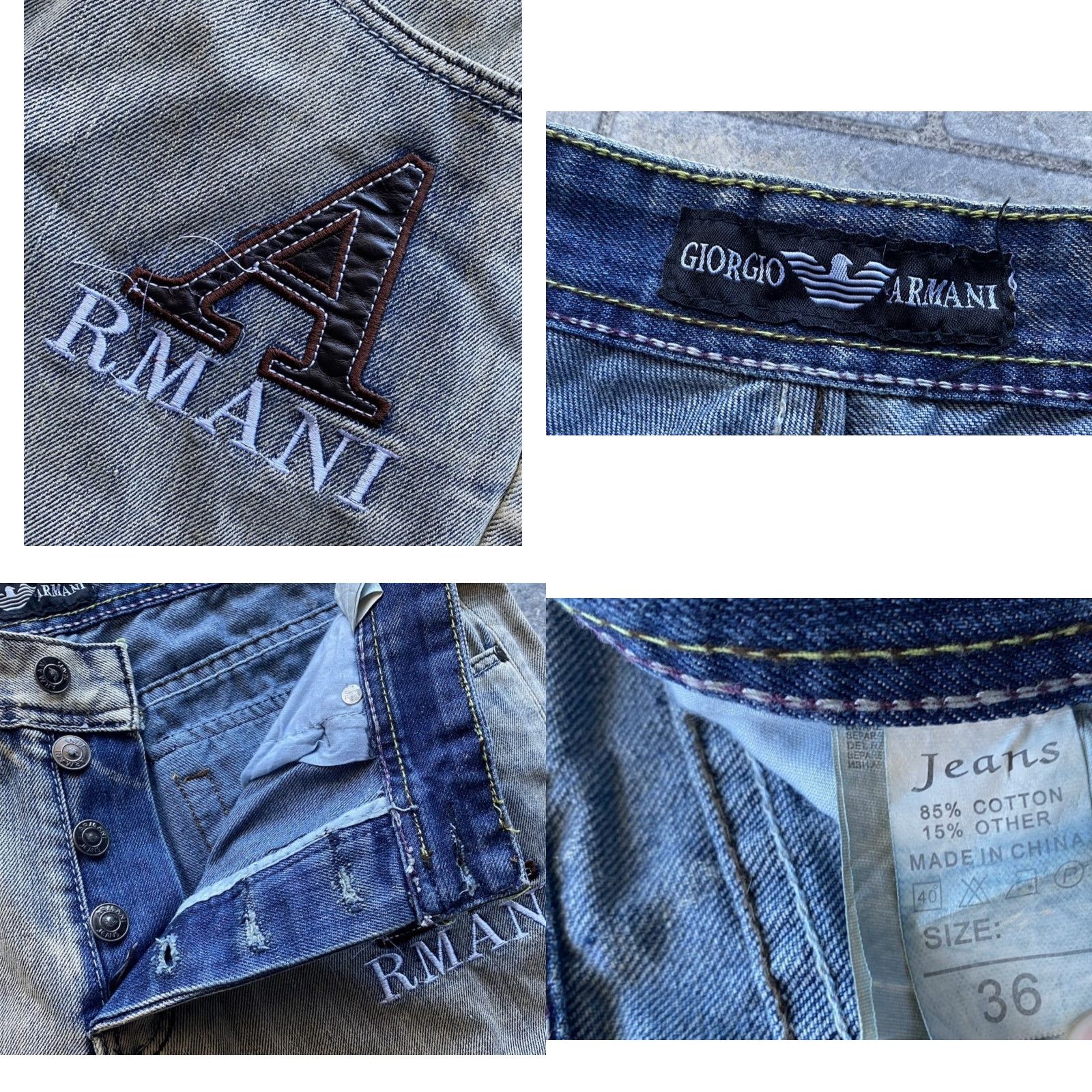 Giorgio Armani Giorgio Armani Jeans Men Embroidered Logo Leather Accents Size 36 Regular See Photos See Photos Pockets Size US 36 / EU 52 - 8 Thumbnail