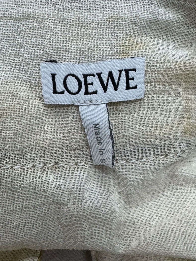 Loewe LOEWE Cotton Linen Material Patch Suede Long Sleeve Dress Size L / US 10 / IT 46 - 3 Thumbnail