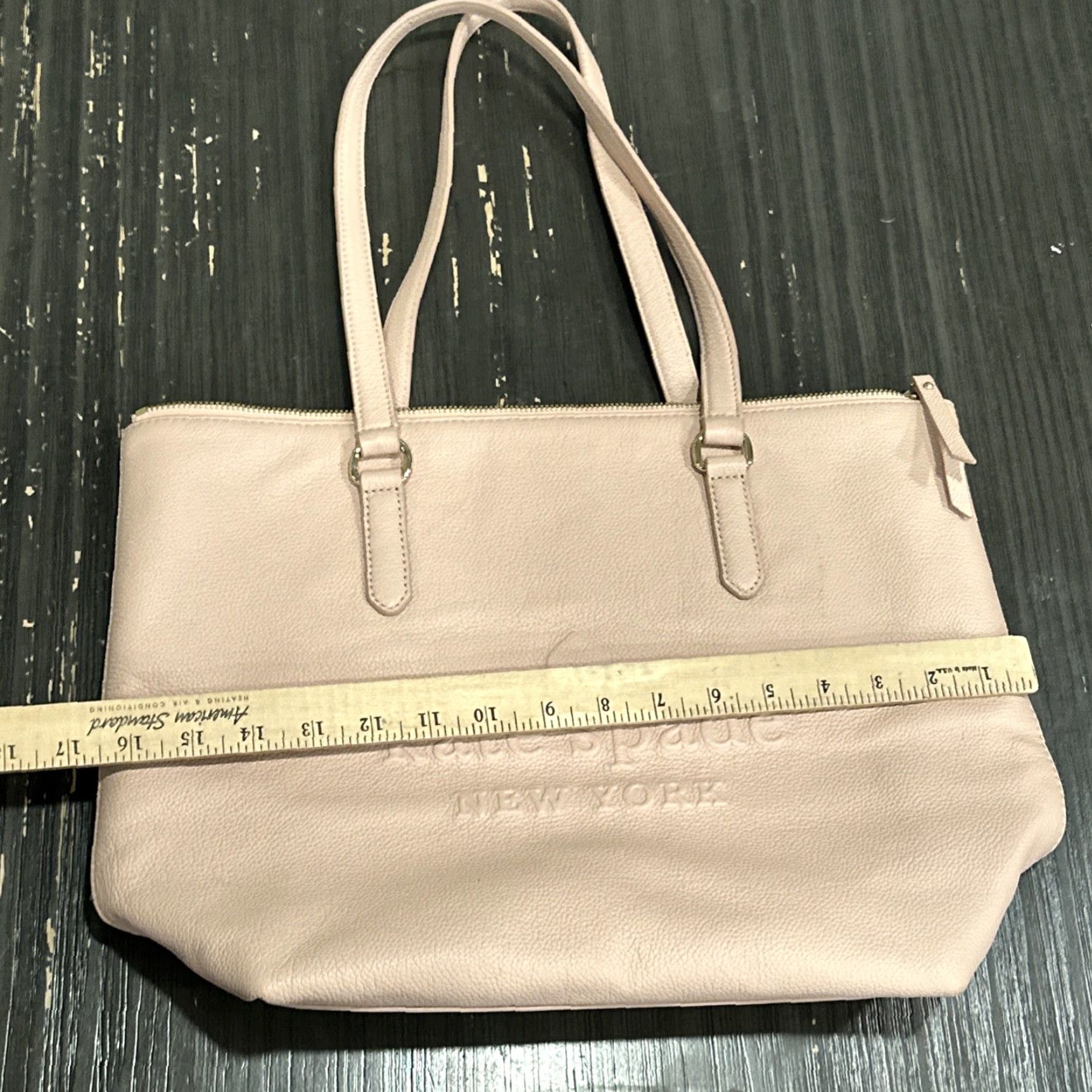 Vintage VINTAGE Kate Spade Larchmont Avenue Tote Leather Shoulder Bag Large Pink Dusty Pink - Logo Penny - Women’s, Pink Hardware, Zipper Closure Size ONE SIZE - 3 Thumbnail