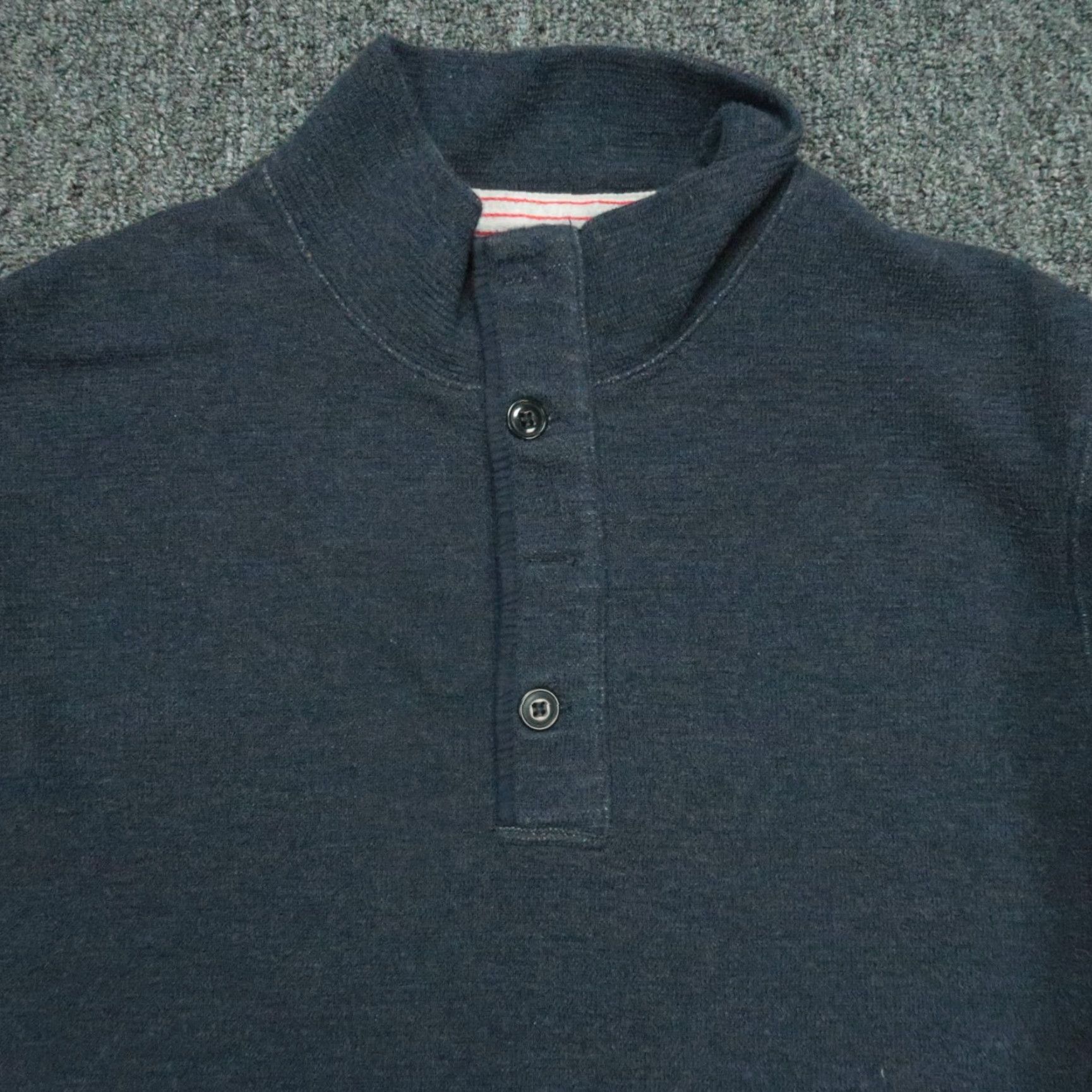 Relwen Relwen Sweater Mens Small Blue Mock Neck Henley Pullover Long Sleeve Regular Fit Polo Style Pullover Mens Blue 1990s? Size US S / EU 44-46 / 1 - 2 Thumbnail